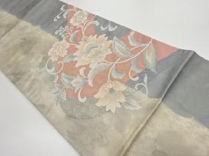 リサイクル　花唐草模様織出し袋帯